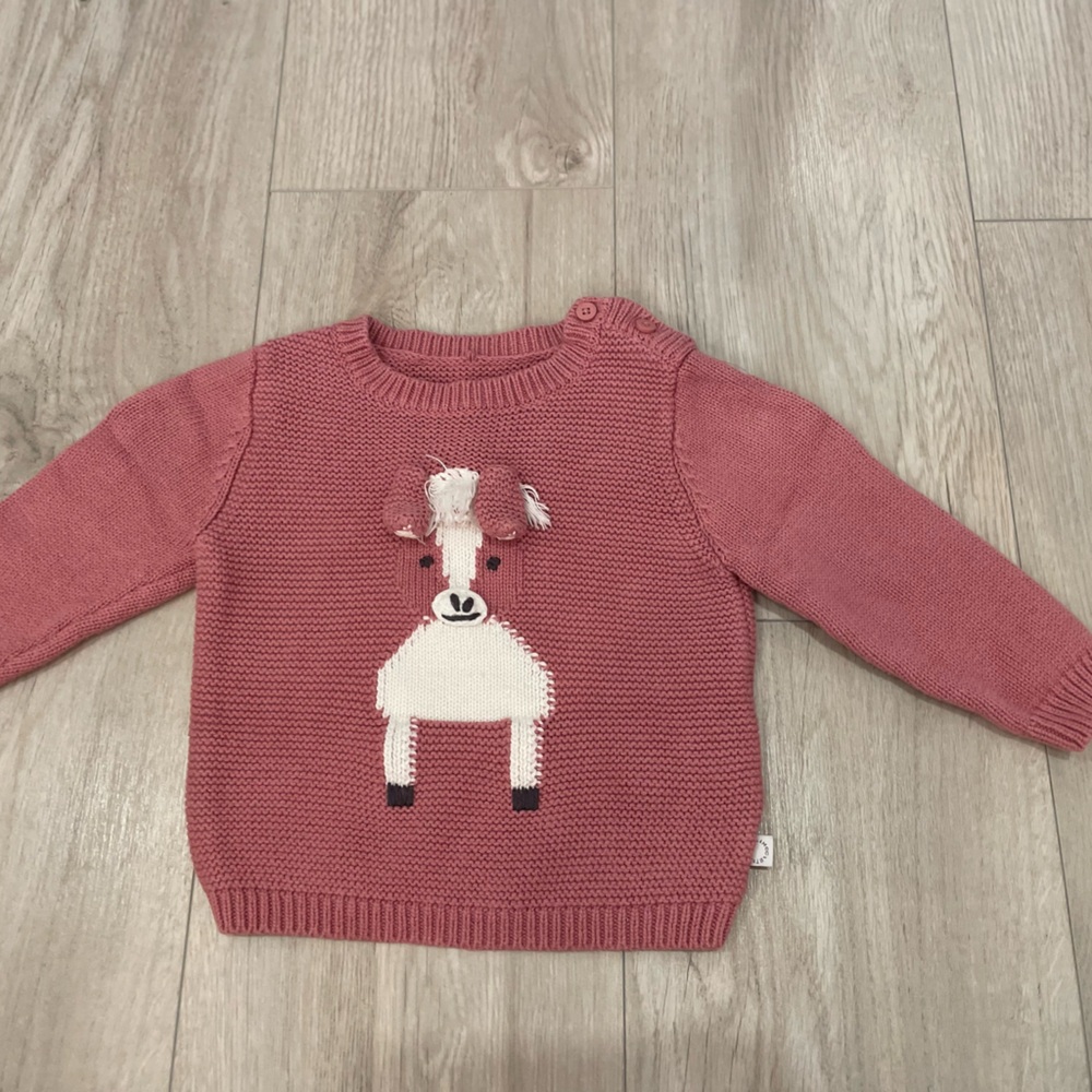 Stella McCartney Pink and White Sweater with Animal Design